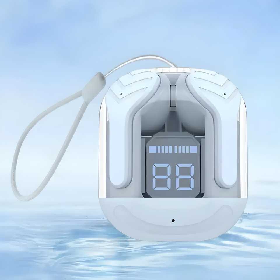 Earbuds Crystal Portable LED Display Professional Clear Sound Wireless Earbuds